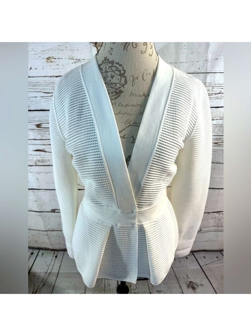 Armani Collezioni Front Snap Cardigan Cream Size 10